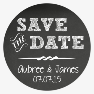 Save The Date Chalkboard Style Personalized Sticker - Label