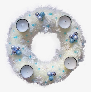 Laminated Poster White Blue Advent Wreath Festive Decorations - Wreath