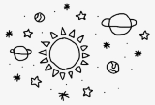 Space Planets Tumblr Black Stars Freetoedit - Moon And Stars Transparent