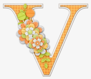 V Letter Png - Letras Decoradas Flores V