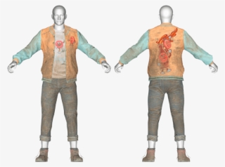 Bottle And Cappy Orange Jacket & Jeans - Illustration