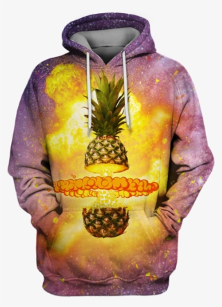 3d The Pineapple In The Galaxy Background Full Print - Sweatshirt