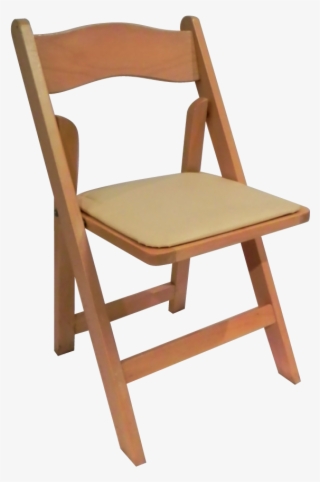 Natural Wood With Padded Seat - Folding Chair