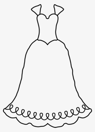 Classic Wedding Dress Stamp - Line Art