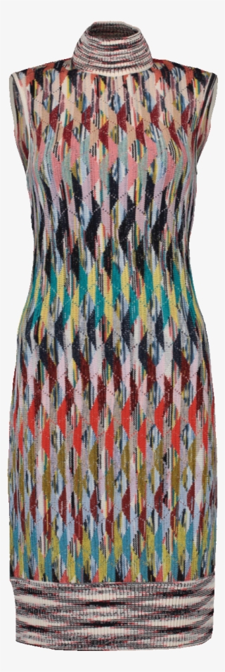 Missoni Diamond Pattern Wool Blend Midi Dress In Multi