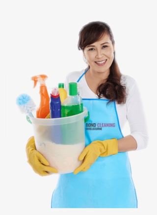 Smiling Lady Standing With A Bucket Full Of Bottles - Girl