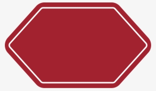 Red Hexagon Banner White Border