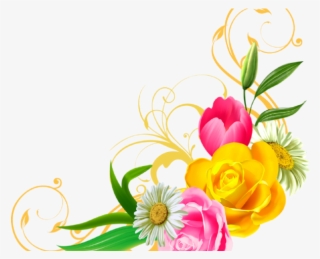 Vintage Flower Clipart Border - Pohela Boishakh
