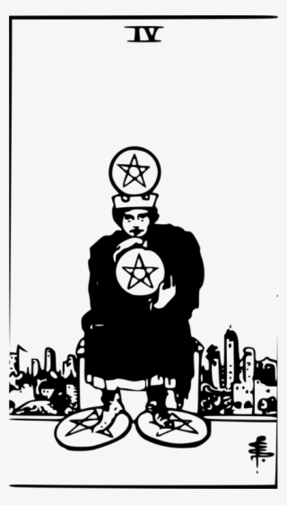 Rider-waite Tarot Deck Pentacle Suit Of Coins Playing - Rider Waite Tarot 4 Pentacles