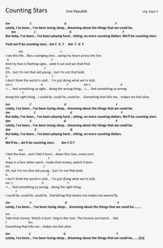 Counting Stars, Chords, Lyrics, Tutorial - English Job Interview Dialog