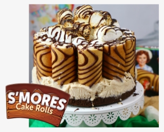 S'mores Cake Rolls Ice Box Cake - Chocolate Cake