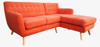 Mika 2 Seater With Chaise Apricot - Studio Couch