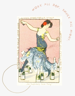 Playing Card With Illustration Of Women Dancing Around - Illustration