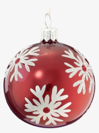 Christmas Ball Ornament With Silver Snowflake 6cm - Christmas Ornament