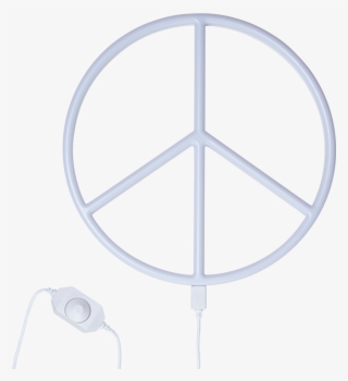 White Peace Neon Light - Peace Symbols