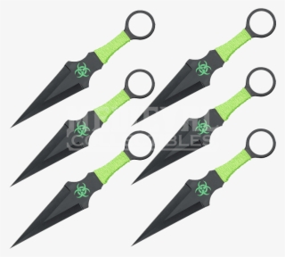 6 Piece Black Zombie Throwing Knives - Cutting Tool
