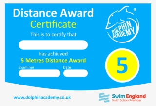 Dolphin Academy 5 Metre Distance Award Certificate - Noosa Heads