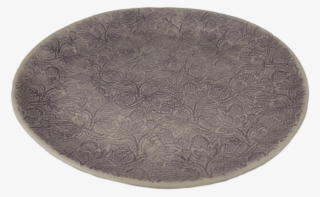 Handmade Aubergine Round Serving Plate With Lace Pattern - Circle
