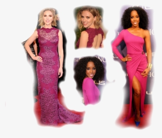 Fuchsia Long Dress,scarlett Johansson Vs Kelly Rowland - Kelly Rowland Curly Hair