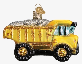 Dump Truck Old World Glass Ornament - School Bus