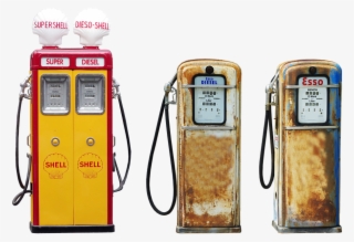 Pump, Petrol, Shell, Esso Rust, Retro, Diesel, Hose - Gas Pump