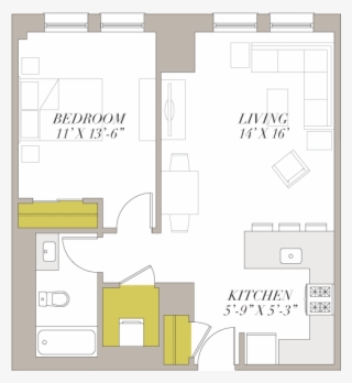 One Bedroom Apartment Chicago Cool With Picture Of - Floor Plan