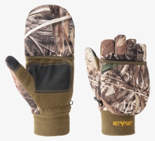 "bulls Eye" Stretch Fleece Fingerless Pop Top Mitten - Leather