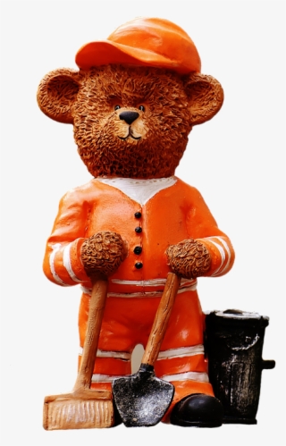 Bear, Profession, Refuse Collector, Figure, Cute, Sweet - Waste