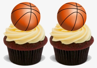 60x Basketball Balls Standup Cupcake Toppers 60x Basketball - Football Deko