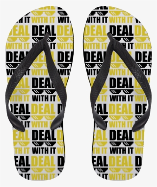 Deal With It Patterned Flip Flops - Puedo Vivir Sin Ti