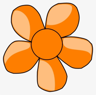 Orange Flower Clip Art At Clker - Basic Flower Outline