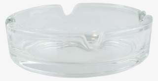 Clear Round Glass Ashtray Cigarette Smoking Ash Tray - Silver
