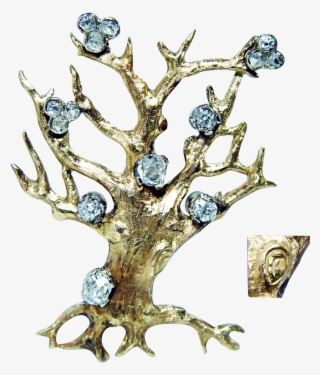 Rare Antique Old Mine Cut Omc Diamond Tree Of Life - Tree