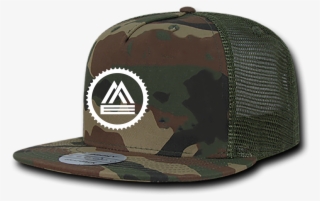Trucker Hat White On Camo - Baseball Cap