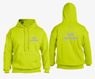 High Visibility Reflective Hooded Sweatshirt W/ Custom - Gildan Heavy Blend Hoodie Gold