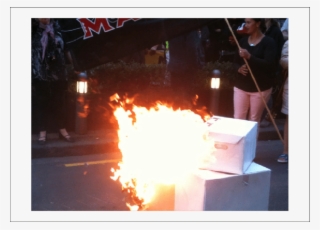 Burning Petition Boxes - Flame