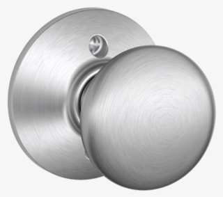 Schlage Satin Chrome F Series Plymouth Dummy Knob - Schlage F Series Entrance