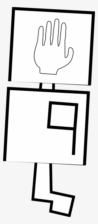 Crosswalk Black White Line Art 555px - Cartoon