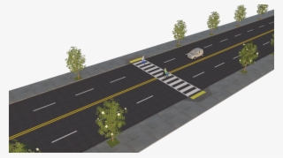This Rendering Shows A Four-lane Road With A Midblock - Highway