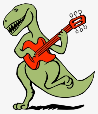Vector Illustration Of Dinosaur Plays The Electric - Dinossauro Tocando
