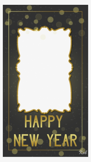 Grey And Golden New Year Frame - Poster
