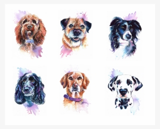 Watercolour Dog Print From Original Paintings - Ancient Dog Breeds