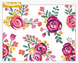 File Folder Set, Vintage Floral - Hybrid Tea Rose