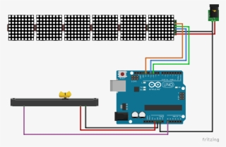 Max7219 Matrix Arduino - Object Following Robot Circuit