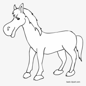 Free Black And White Horse Clip Art - Horse