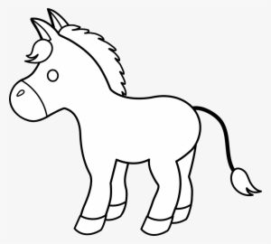 Foal Clipart Little Horse - Cartoon Black And White Donkey