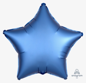 18" Satin Luxe Azure Blue Star Balloon - Satin Balloons Star