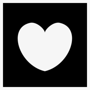 Plain Black Heart Frame - White Heart Icon No Background
