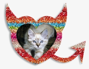 Multi-color Glitter Heart Frame Right Click And “save - Kitten