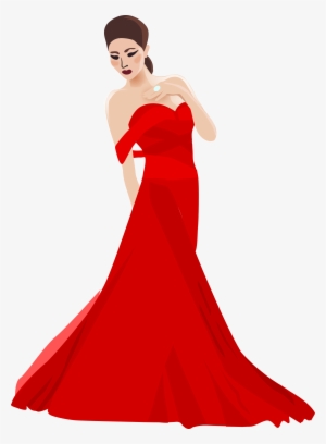 Gown Clipart Woman Dress - Lady In Gown Png